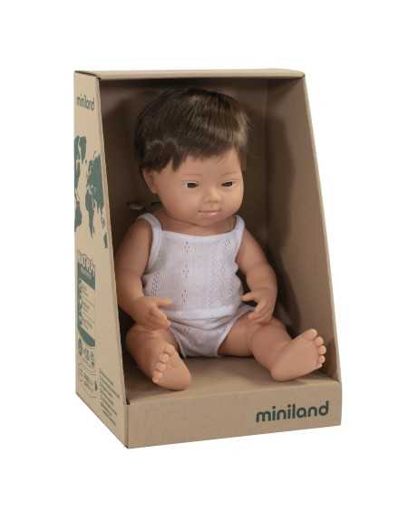 MUÑECO CAUCÁSICO CON SÍNDROME DOWN 38 CM