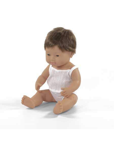 MUÑECO CAUCÁSICO CON SÍNDROME DOWN 38 CM