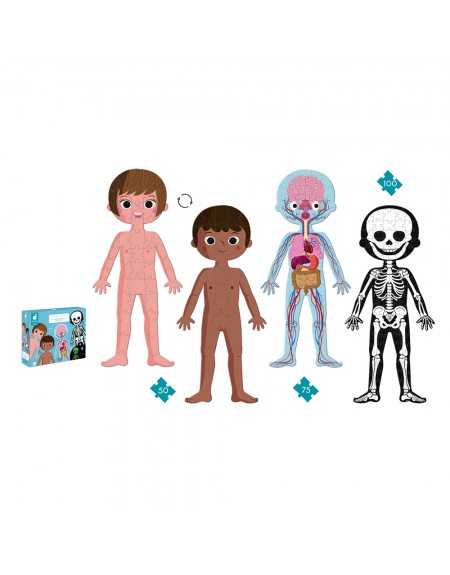 PUZZLE CUERPO HUMANO 50- 75 Y 100 PIEZAS
