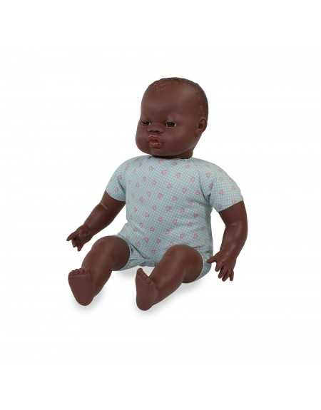 MUÑECO BEBÉ AFRICANO CUERPO BLANDO 40 CM